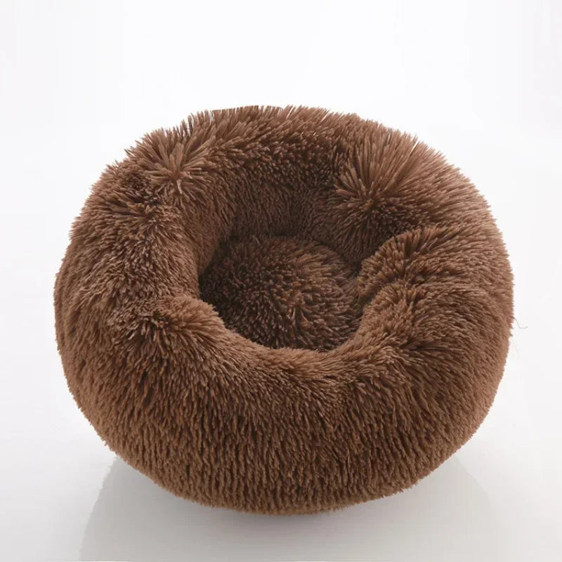 Plush Round Pet Bed - Warm, Non-Slip Cushion for Cats & Dogs (40-100cm)