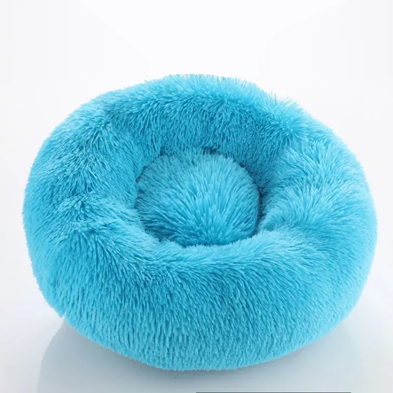 Plush Round Pet Bed - Warm, Non-Slip Cushion for Cats & Dogs (40-100cm)
