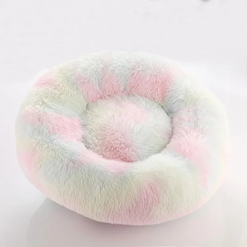 Plush Round Pet Bed - Warm, Non-Slip Cushion for Cats & Dogs (40-100cm)