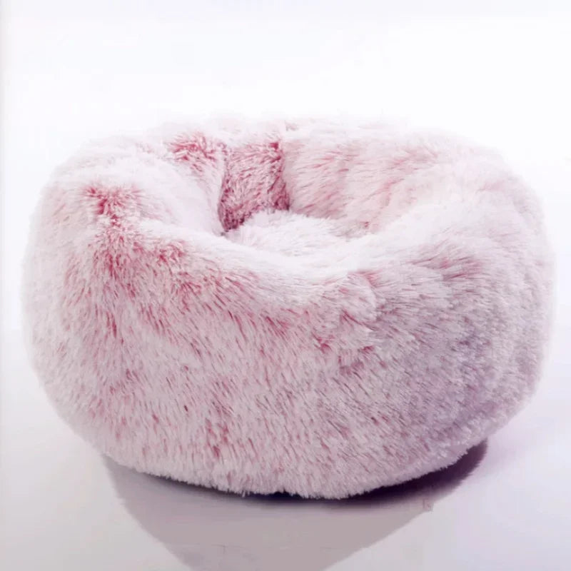 Plush Round Pet Bed - Warm, Non-Slip Cushion for Cats & Dogs (40-100cm)