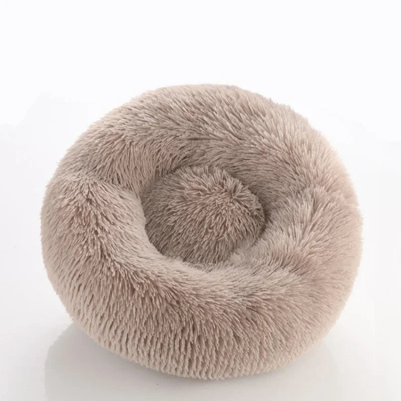 Plush Round Pet Bed - Warm, Non-Slip Cushion for Cats & Dogs (40-100cm)