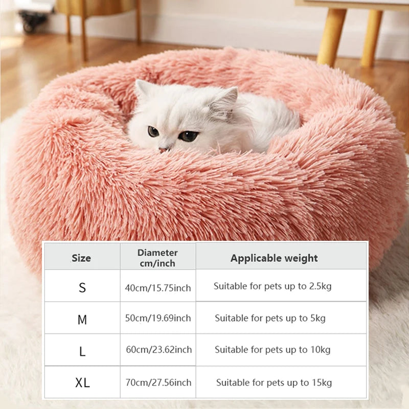 Plush 2-in-1 Pet Bed - Soft Semi-Enclosed Cat Dog Nest