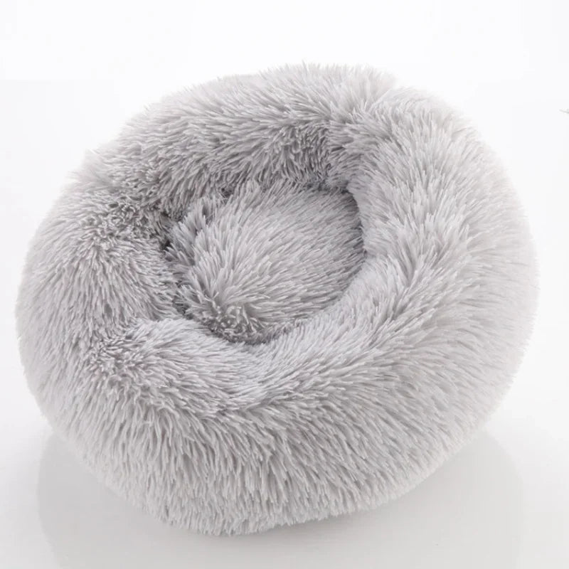 Plush Round Pet Bed - Warm, Non-Slip Cushion for Cats & Dogs (40-100cm)
