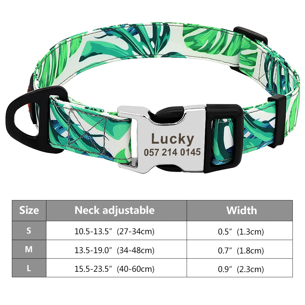 Personalized Nylon Dog Collar with Custom Nameplate ID Tag for Small, Medium & Large Pets - Engraved, Durable, Stylish Accessories for Puppies