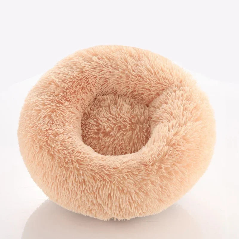 Plush Round Pet Bed - Warm, Non-Slip Cushion for Cats & Dogs (40-100cm)