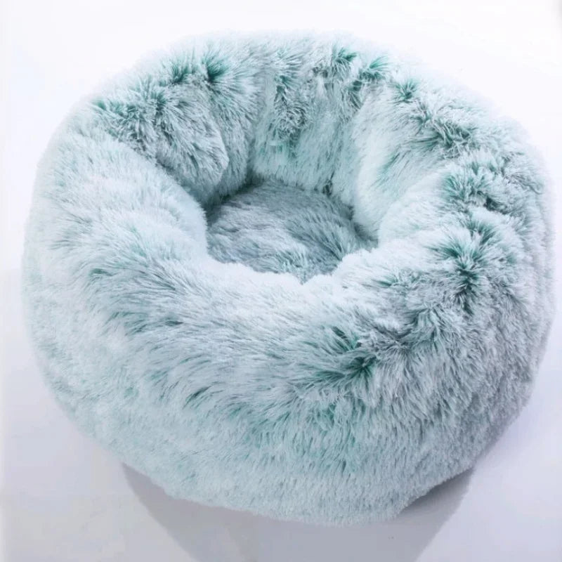 Plush Round Pet Bed - Warm, Non-Slip Cushion for Cats & Dogs (40-100cm)