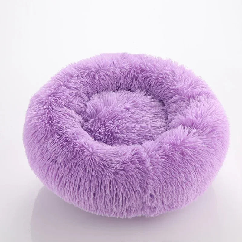 Plush Round Pet Bed - Warm, Non-Slip Cushion for Cats & Dogs (40-100cm)