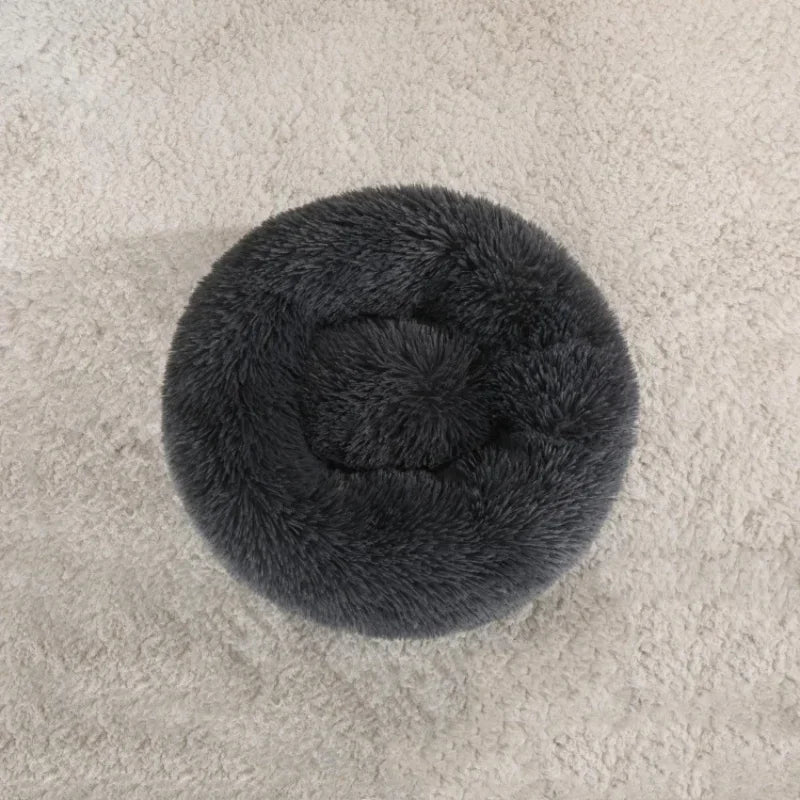Plush Round Pet Bed - Warm, Non-Slip Cushion for Cats & Dogs (40-100cm)