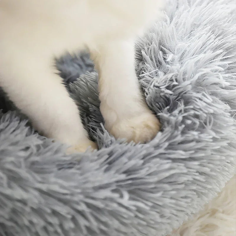 Plush Round Pet Bed - Warm, Non-Slip Cushion for Cats & Dogs (40-100cm)