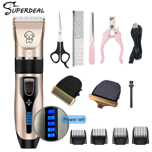 Cordless Dog Clippers - Rechargeable Grooming Trimmer