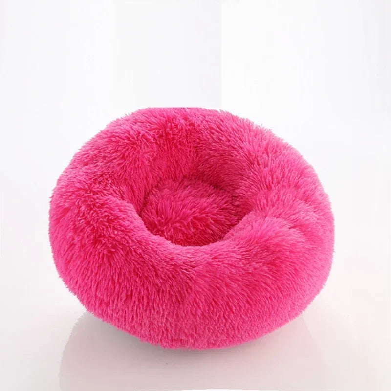 Plush Round Pet Bed - Warm, Non-Slip Cushion for Cats & Dogs (40-100cm)
