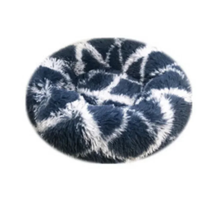 Plush Round Pet Bed - Warm, Non-Slip Cushion for Cats & Dogs (40-100cm)