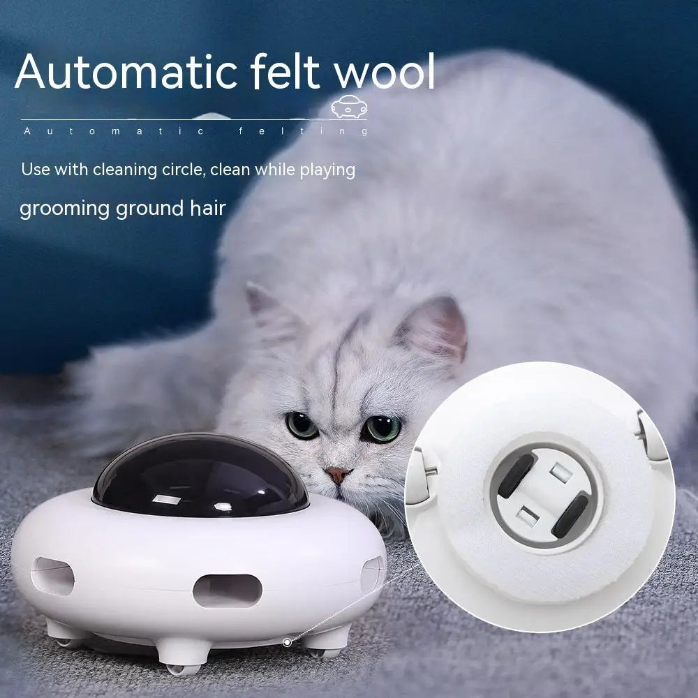 Smart UFO Cat Toy - Interactive USB Charging Teaser with Replaceable Feathers