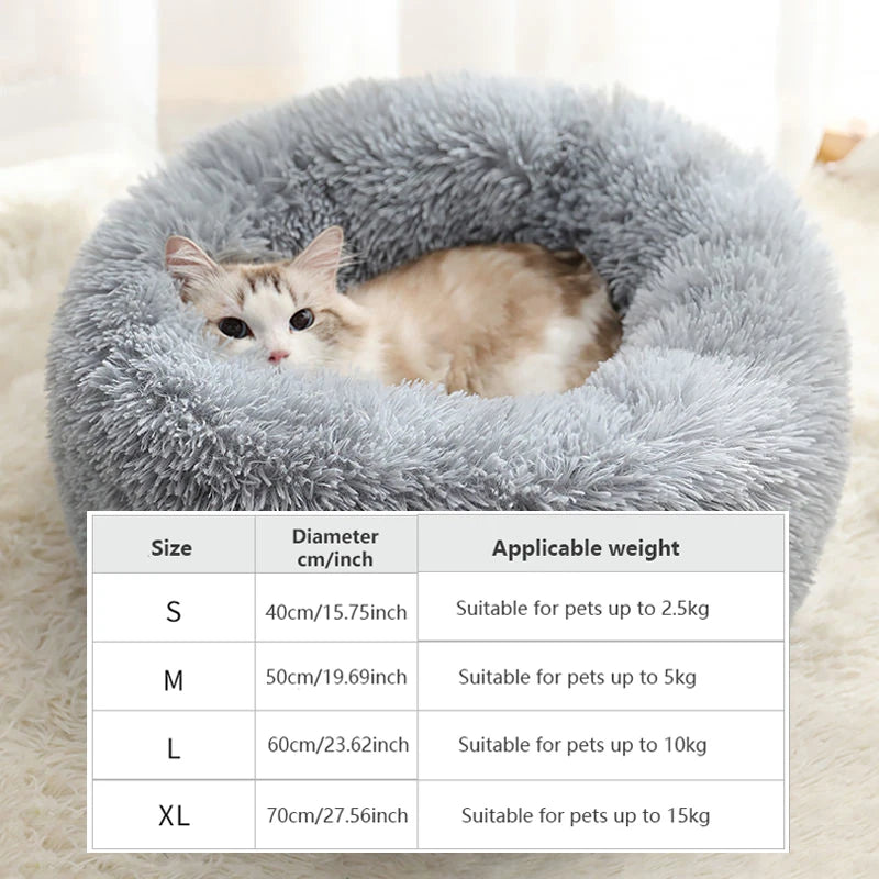 Plush 2-in-1 Pet Bed - Soft Semi-Enclosed Cat Dog Nest